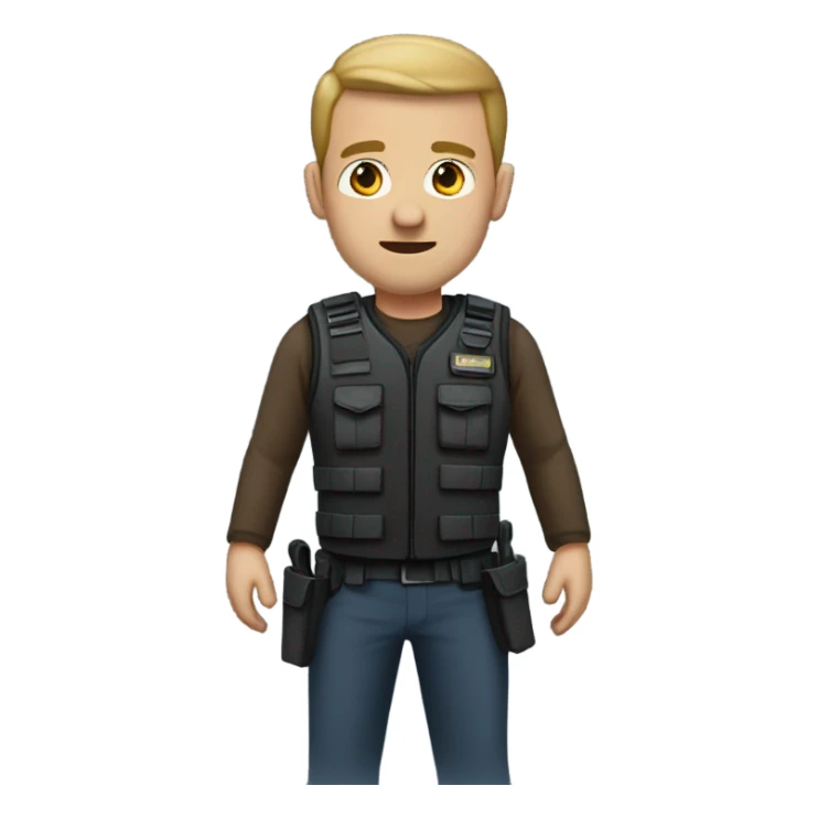 man standing full body with stab vest  sticker