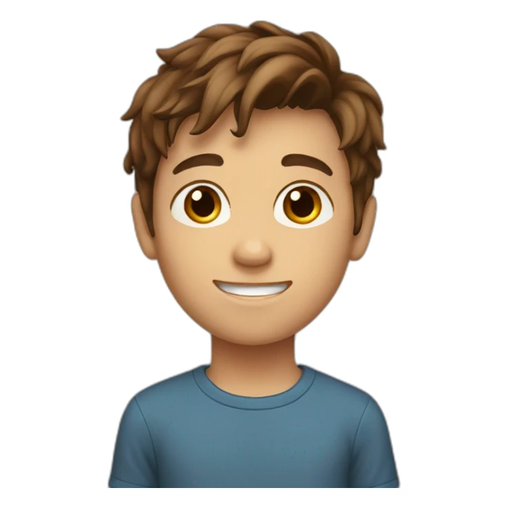 boy with square brown hair 14 yo sticker