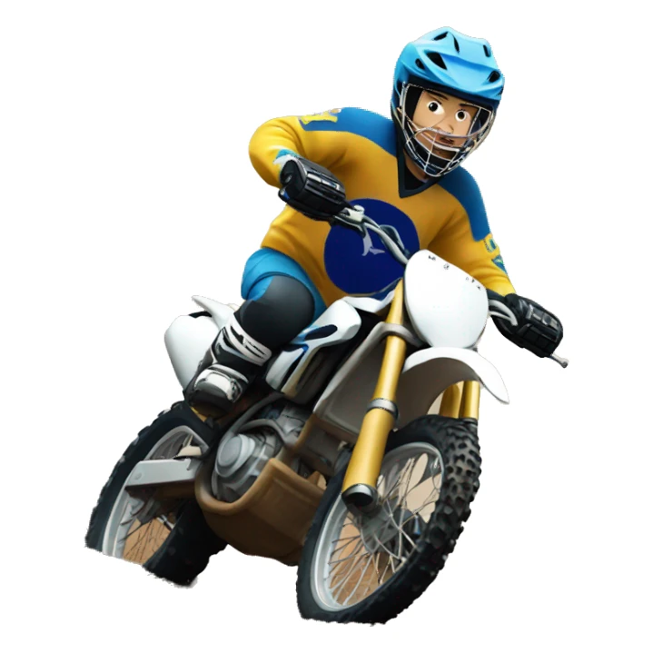 Hockey player on dirt bike  sticker