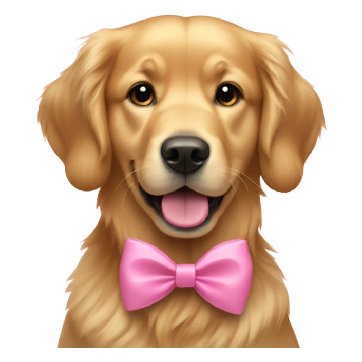 golden retriever pink bow sticker