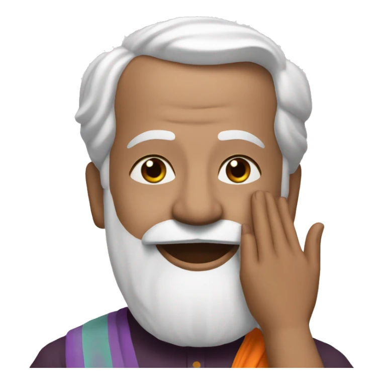 Narendra Modhi showings namaste sticker