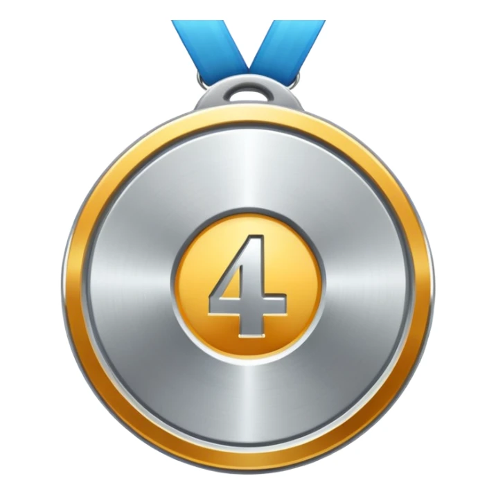 4th place steel medal sticker