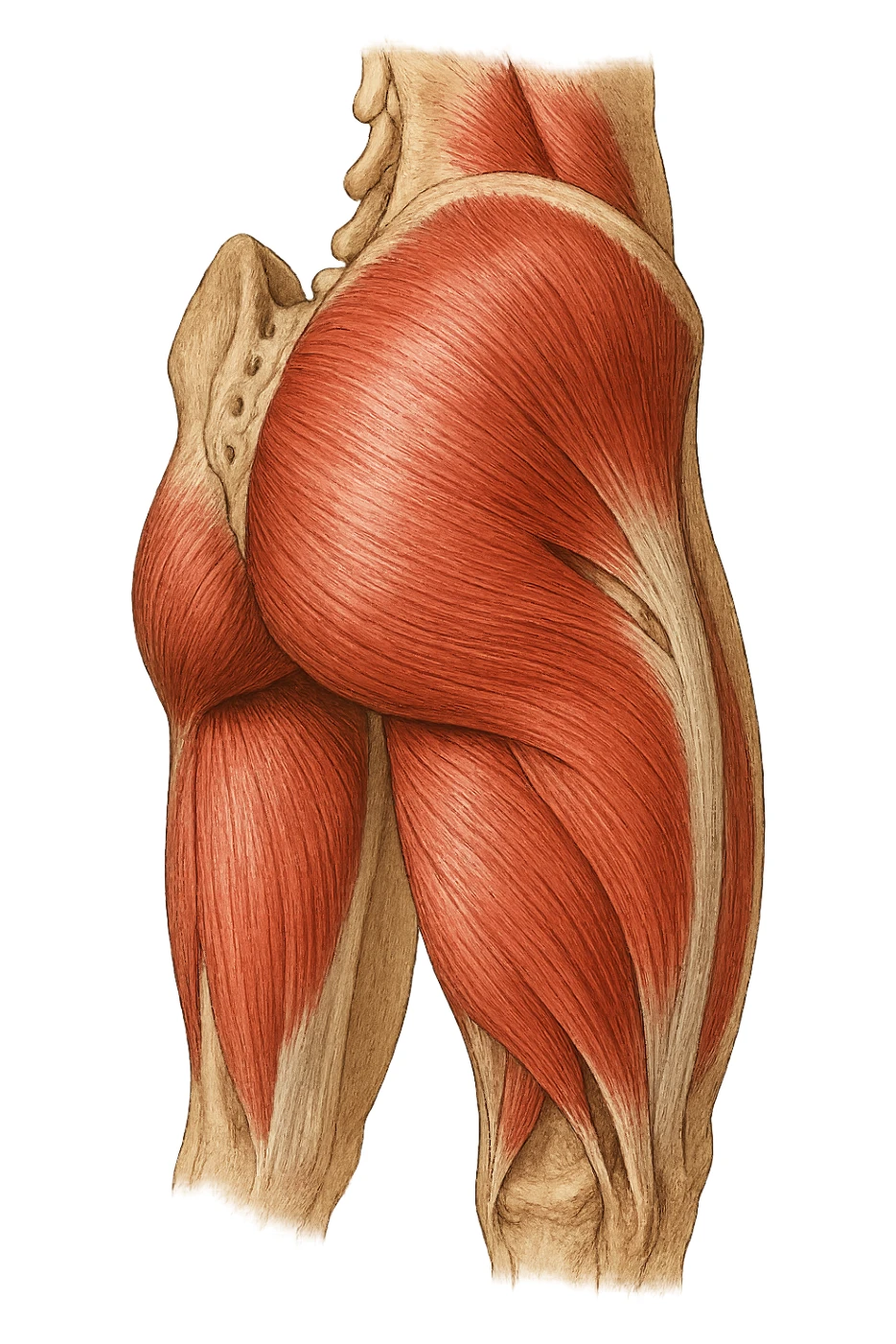 muscoli del gluteo senza scritte sticker