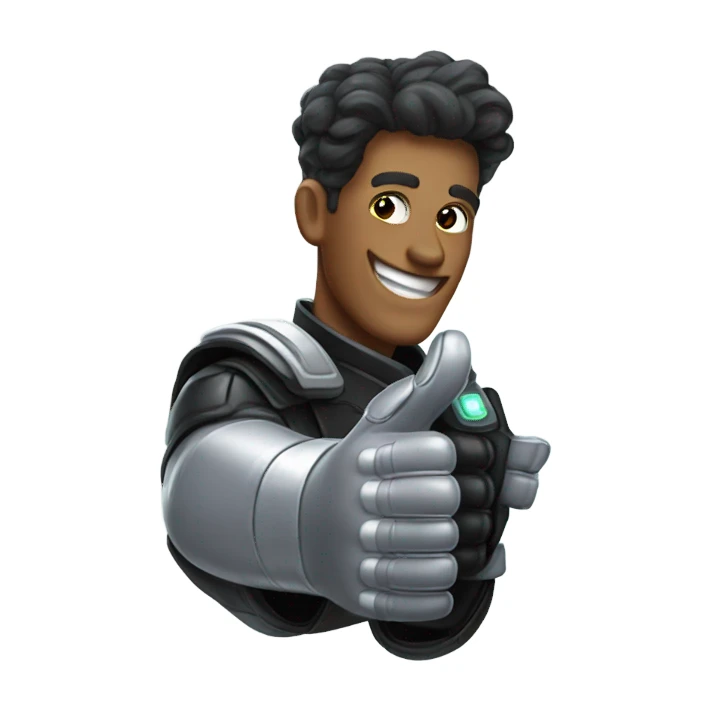 Magical power glove thumbs up sticker