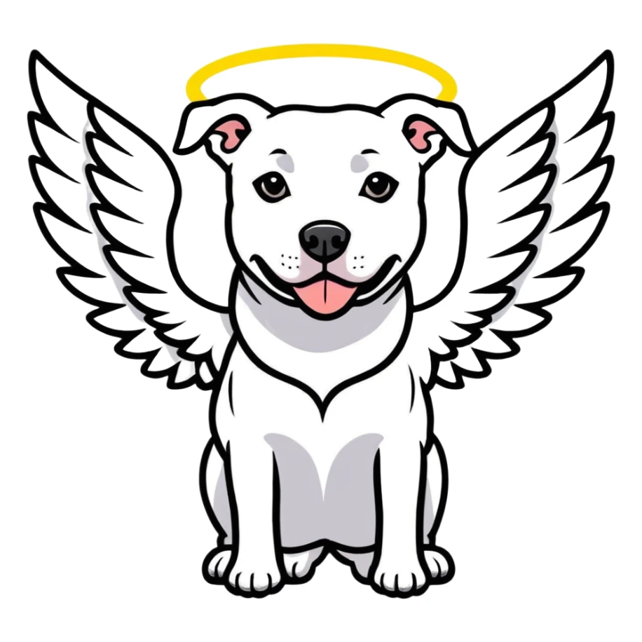 Pitbull with wings and halo sticker