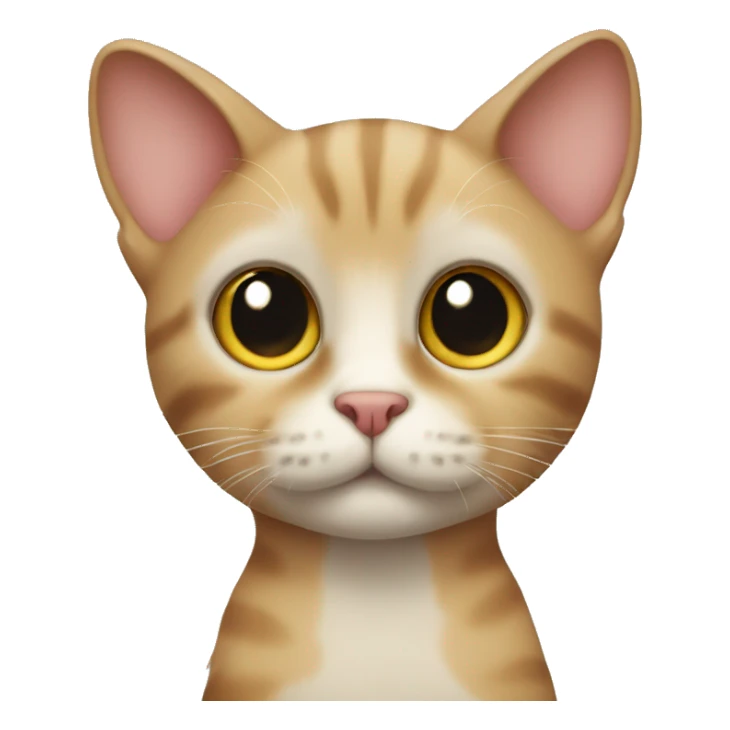 cat with big eyes and cute hear sticker