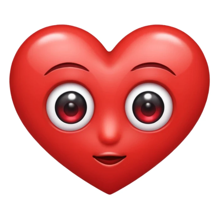 Cute big eye heart emoji sticker