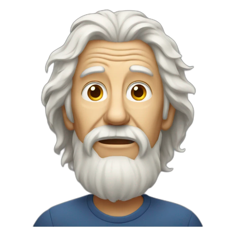 old man with tousled hair sticker