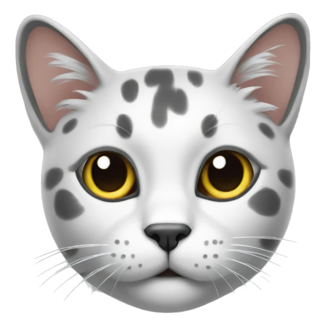 a cat with a bright gray spot on its head sticker