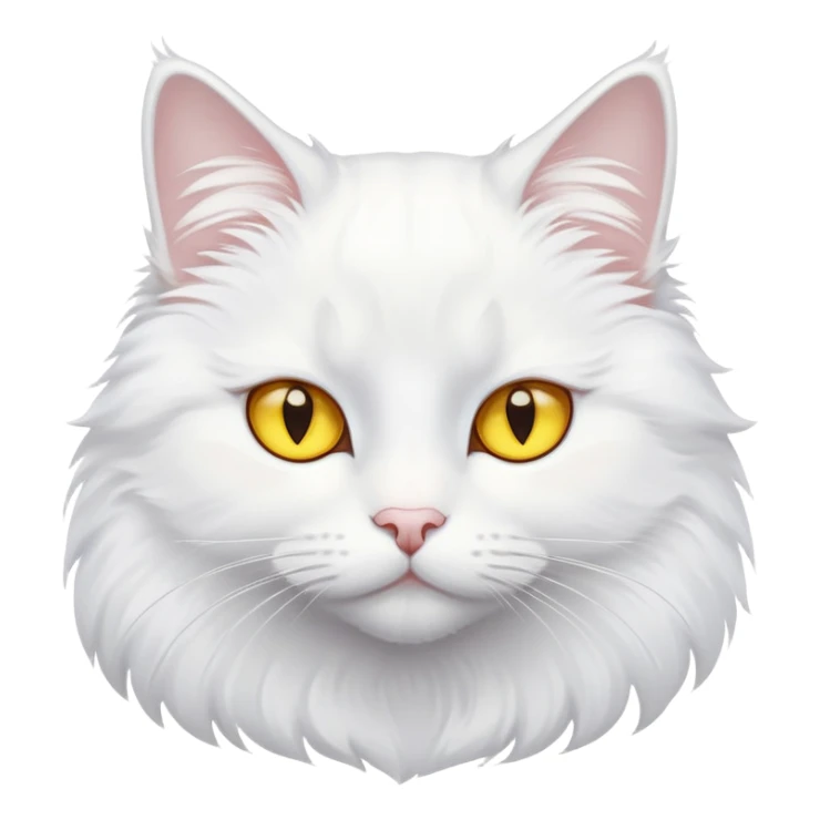 Pure white cat with yellow eyes sticker