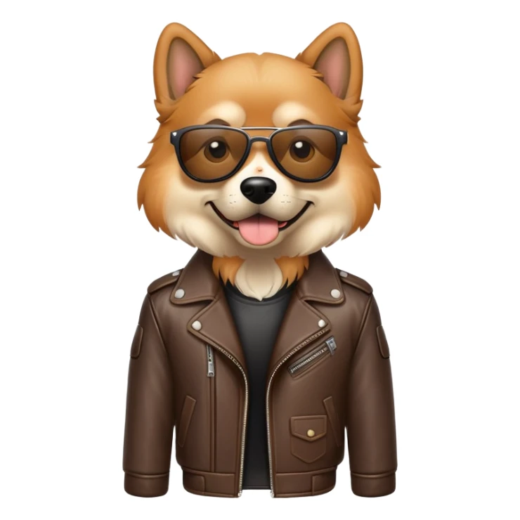 cool dog wearing leather jacket sticker