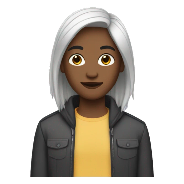 nonbinary person with straight hair sticker