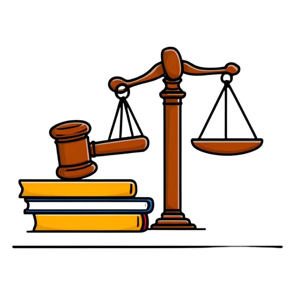 Gavel with law book sticker