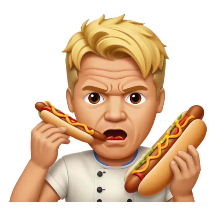 gordon ramsay eat a hotdog, angry sticker