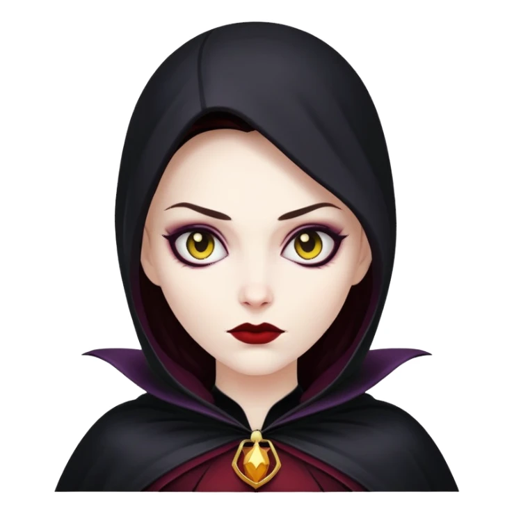 female villain with dark cape sticker