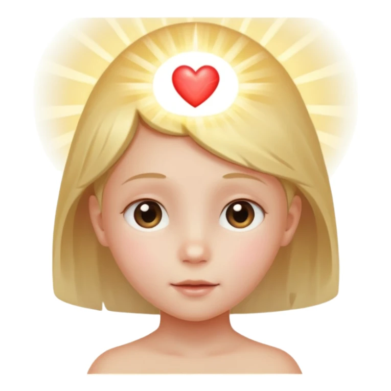 child’s head with a glowing heart inside sticker