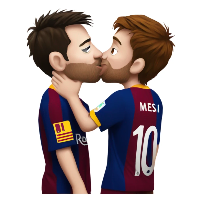 messi kissing ronald sticker