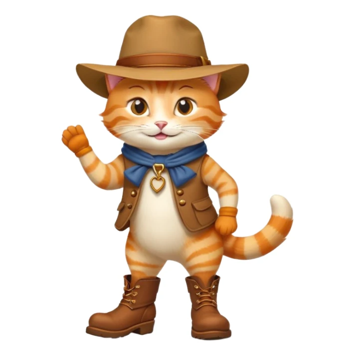 Puss in Boots character with classic hat and boots sticker