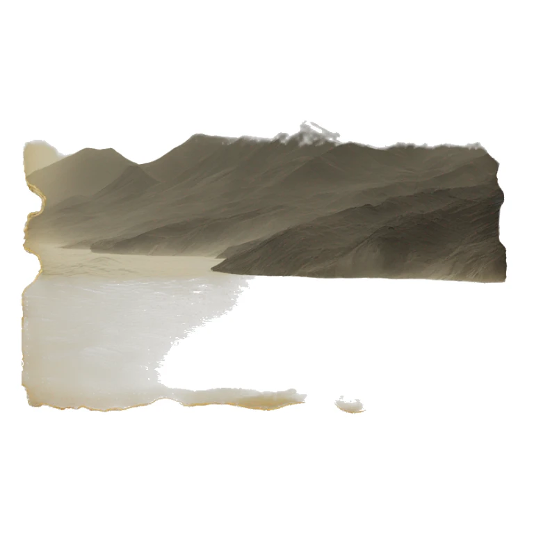 old printed landscape photo with wavy edges sticker