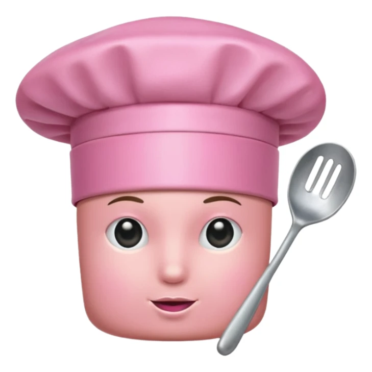 Pink chef hat with pink cooking utensils sticker