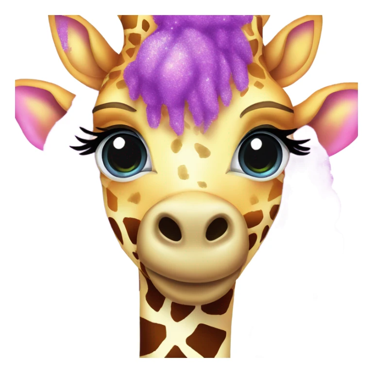 Lisa frank glitter giraffe with eyelashes sticker