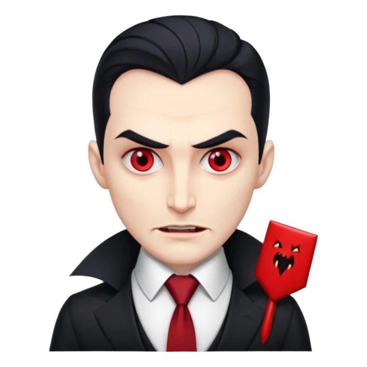 dracula, fang, with tie, business sticker