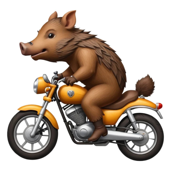 wild boar on a motorbike sticker