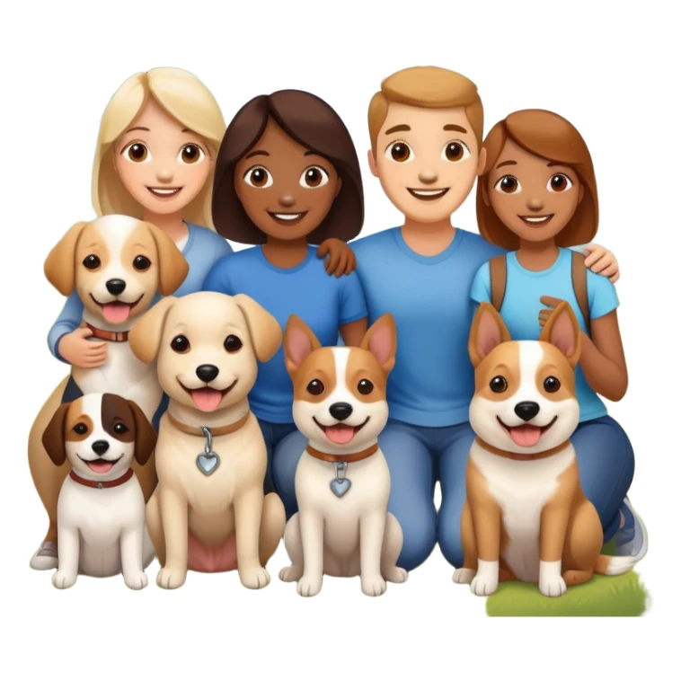 6 friends and 2 dogs  sticker