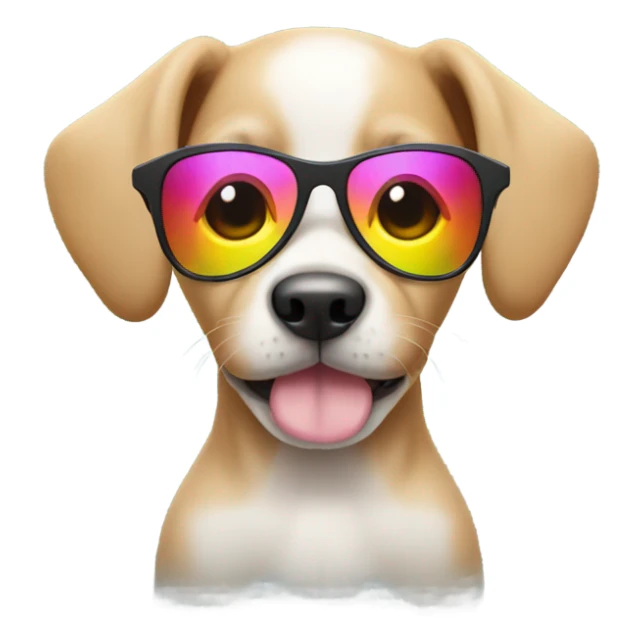 Puppy wearing sunglasses sticker