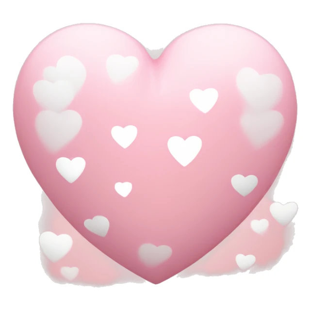 a light pink heart with white hearts around it sticker