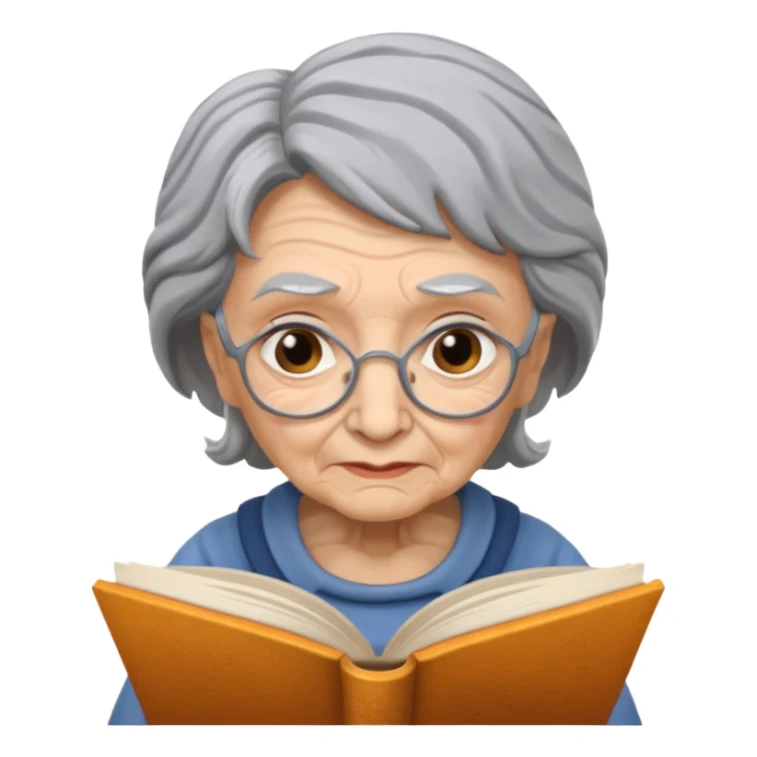 old woman read book sticker