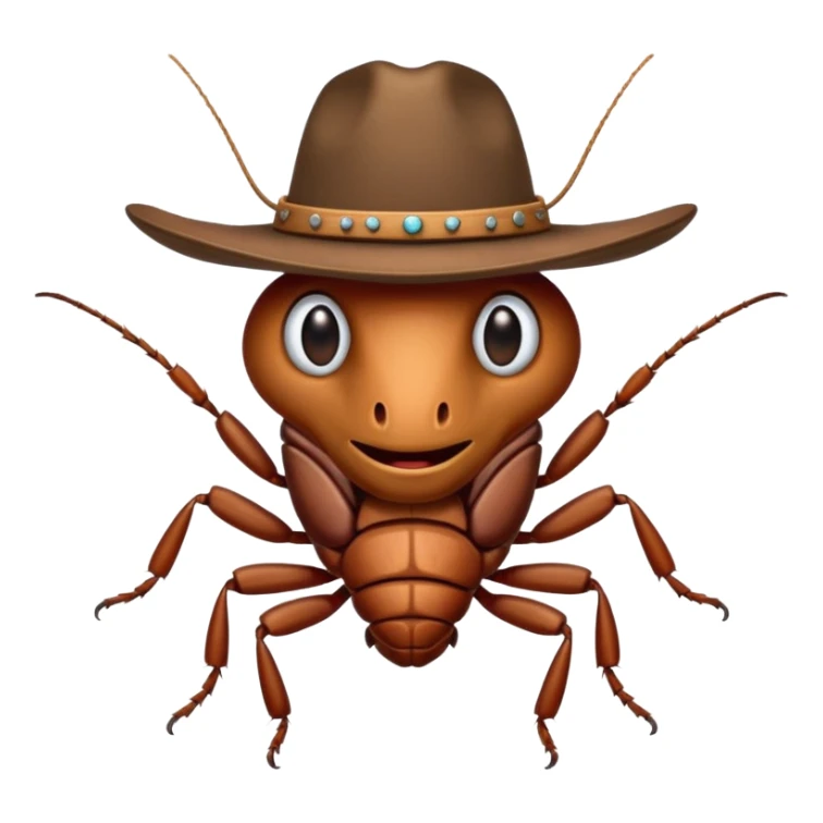 Cockroach wearing a hat in wild west style  sticker