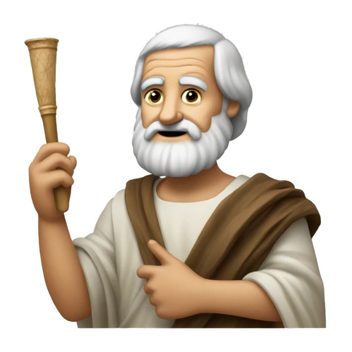 Aristotle holding a papyrus in his hand sticker