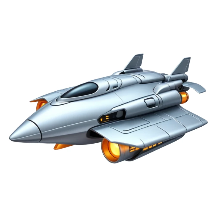 Sleek futuristic spaceship with glowing engines sticker
