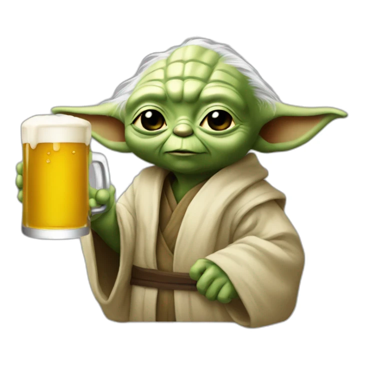 Bebe yoda qui bois une bière sticker