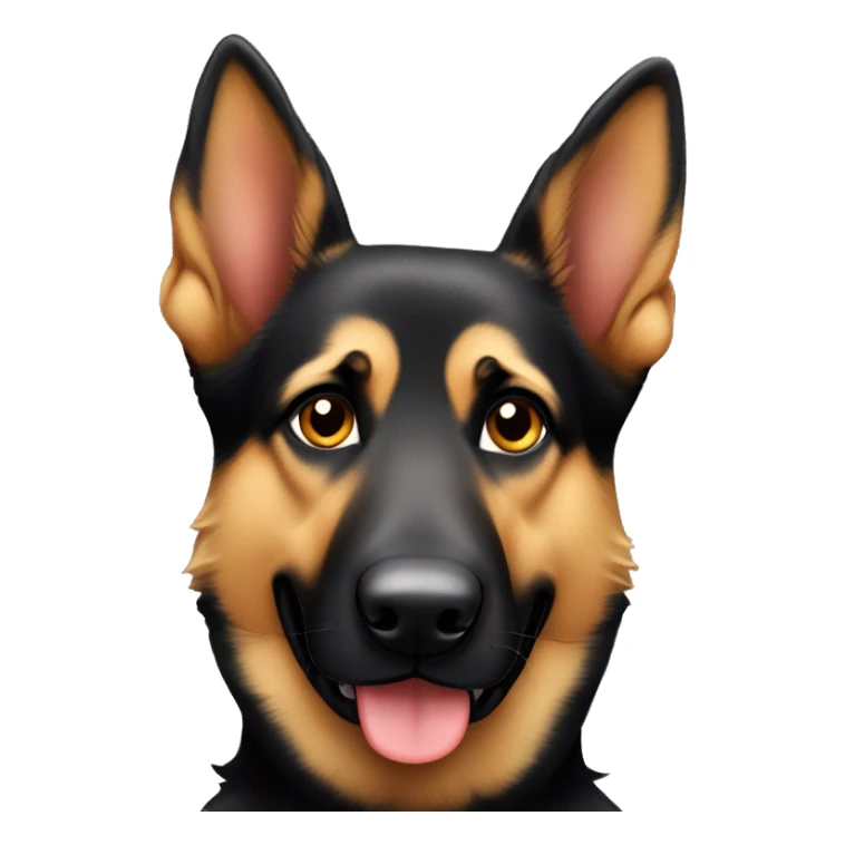 Black and tan German Shepard dog with one floppy ear sticker