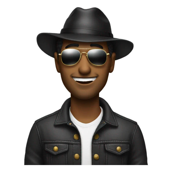 man with georgia hat and mirror sunglasses sticker