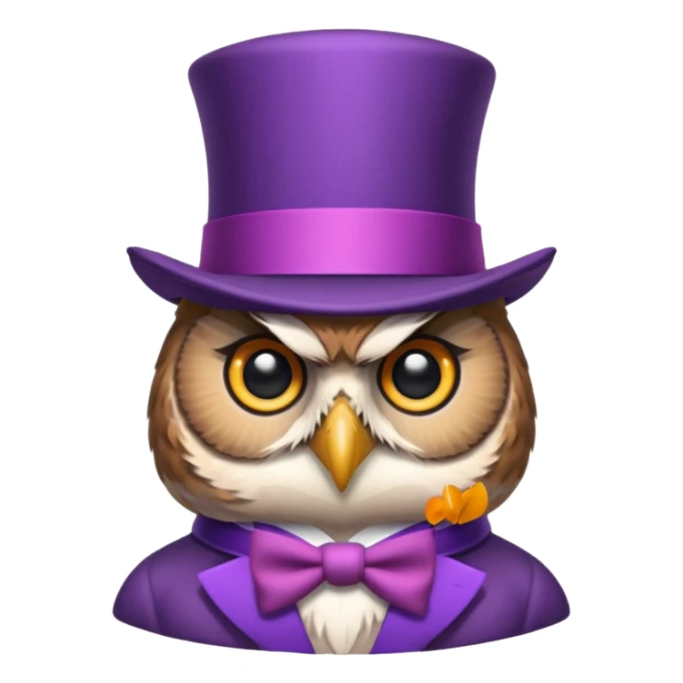 owl wear purple with hat sticker