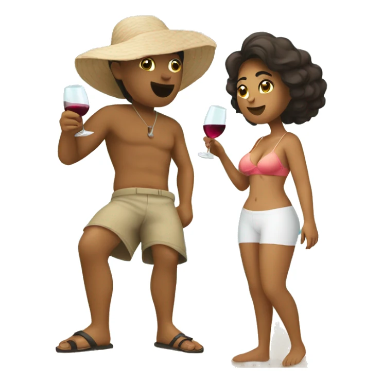 Tan Latina drinking wine on beach sticker