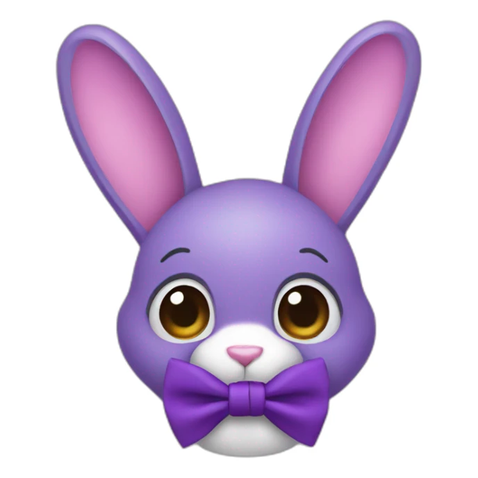 purple bunny with neck bowtie sticker