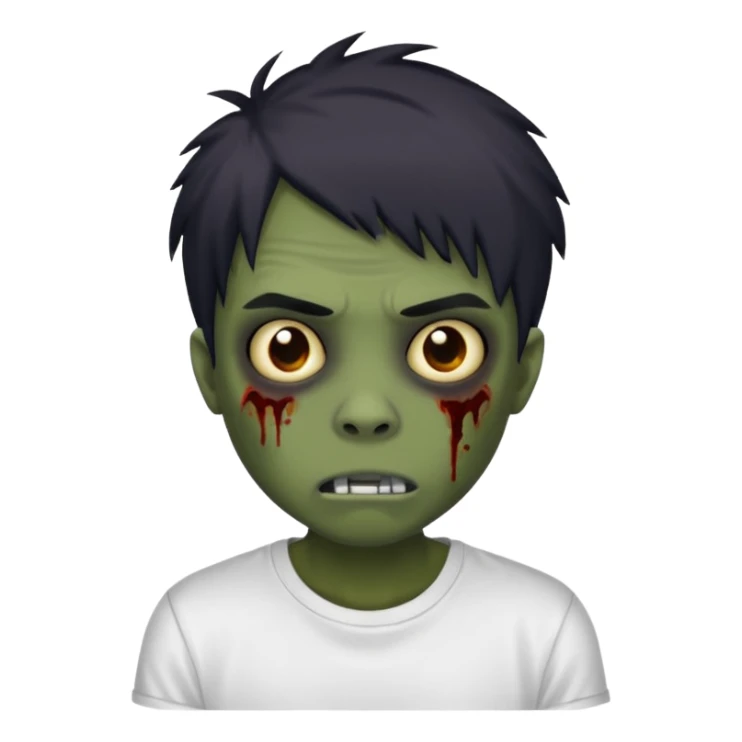 a dark emo zombie with a white t-shirt  sticker