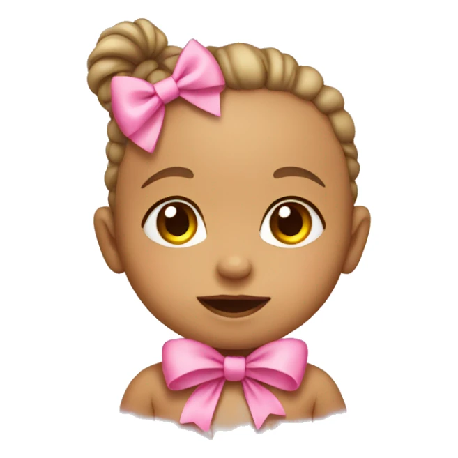 baby with pink bow sticker