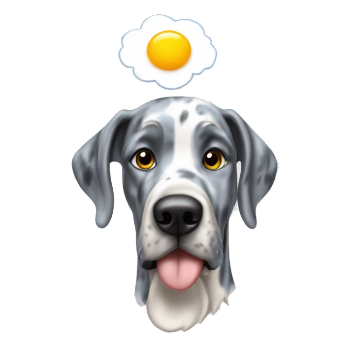 Blue Merle Great Dane eating eggs  sticker