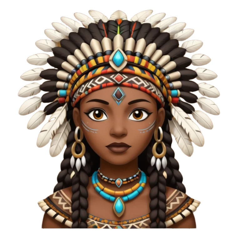 tribal black woman sticker