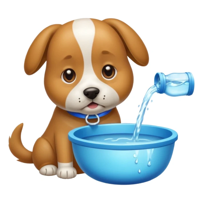Dog, water bowl sticker