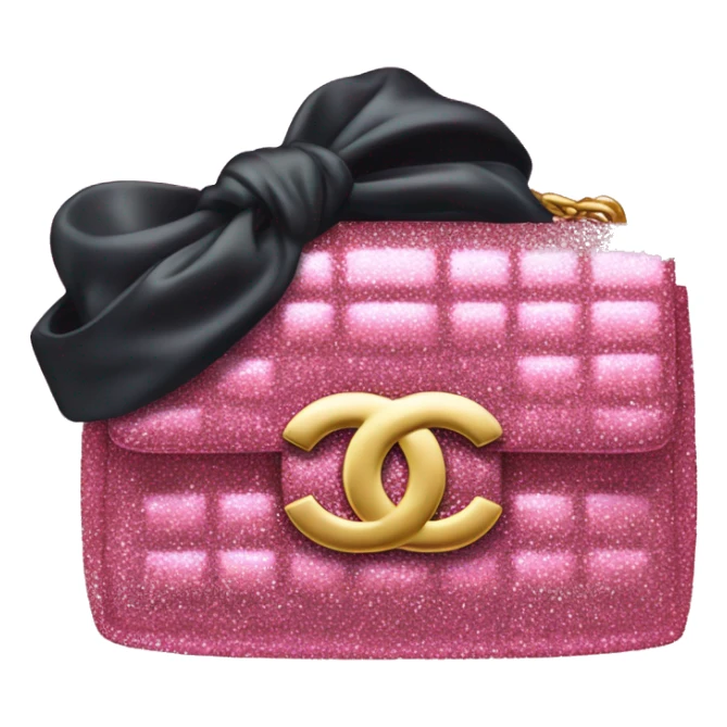 Pink glitter sparkly Chanel bag sticker