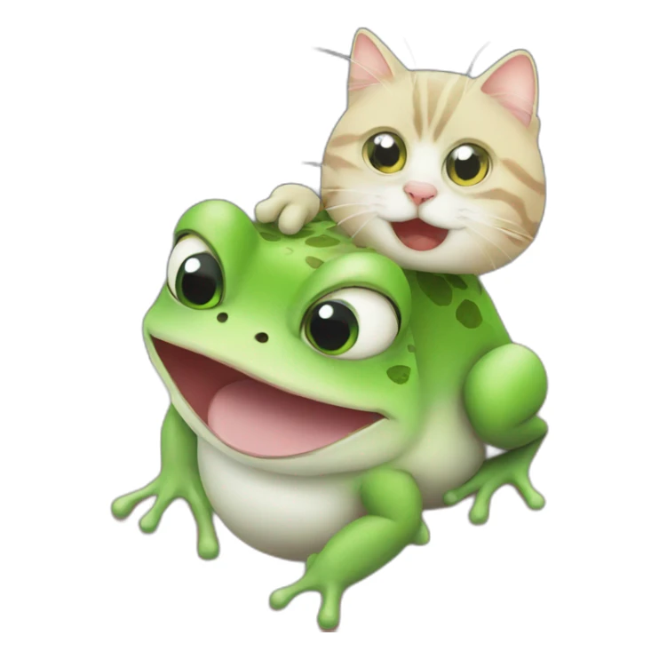 a frog with his best friend cat sticker