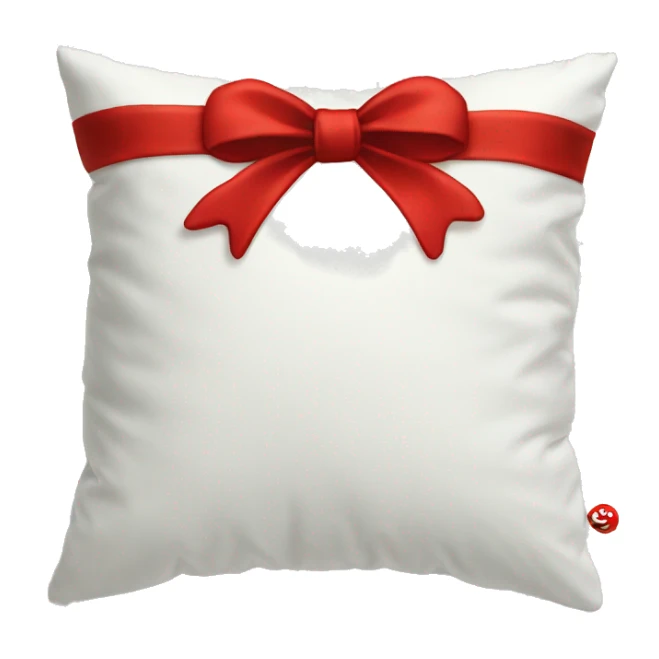 Aesthetic white pillow with red bow sticker