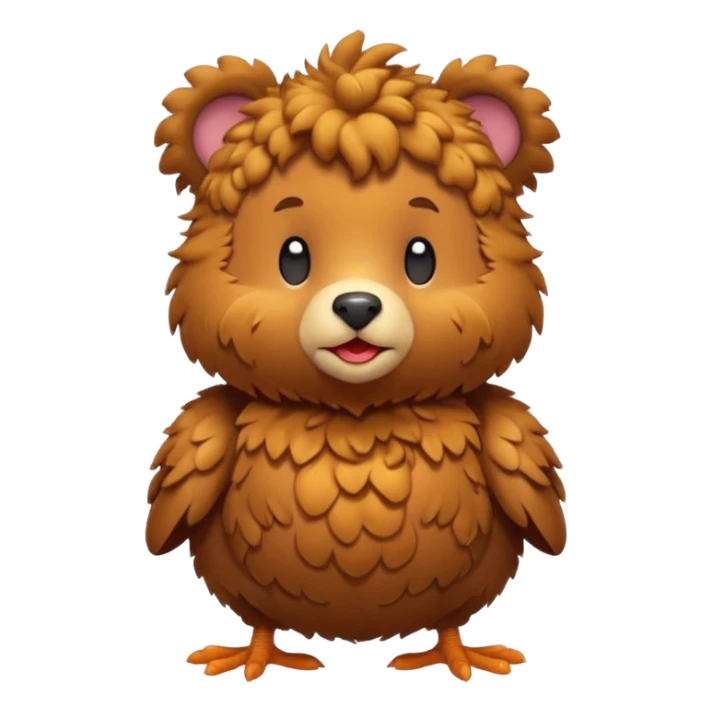Chicken bear with curly hair sticker