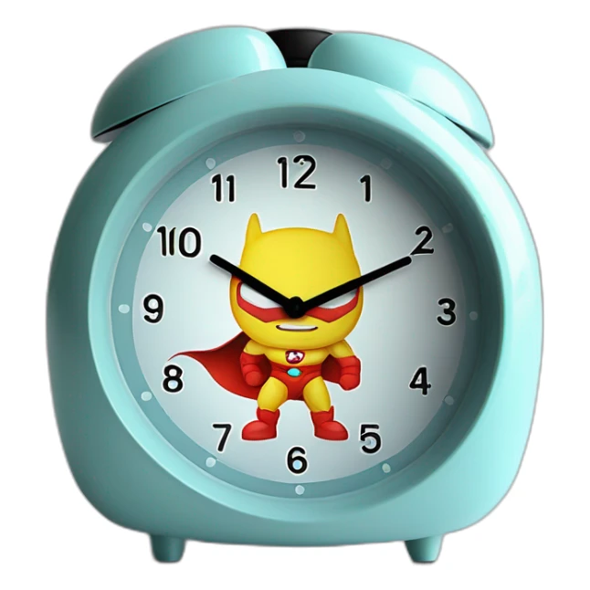 Funny superheroes modern alarm clock for kids sticker